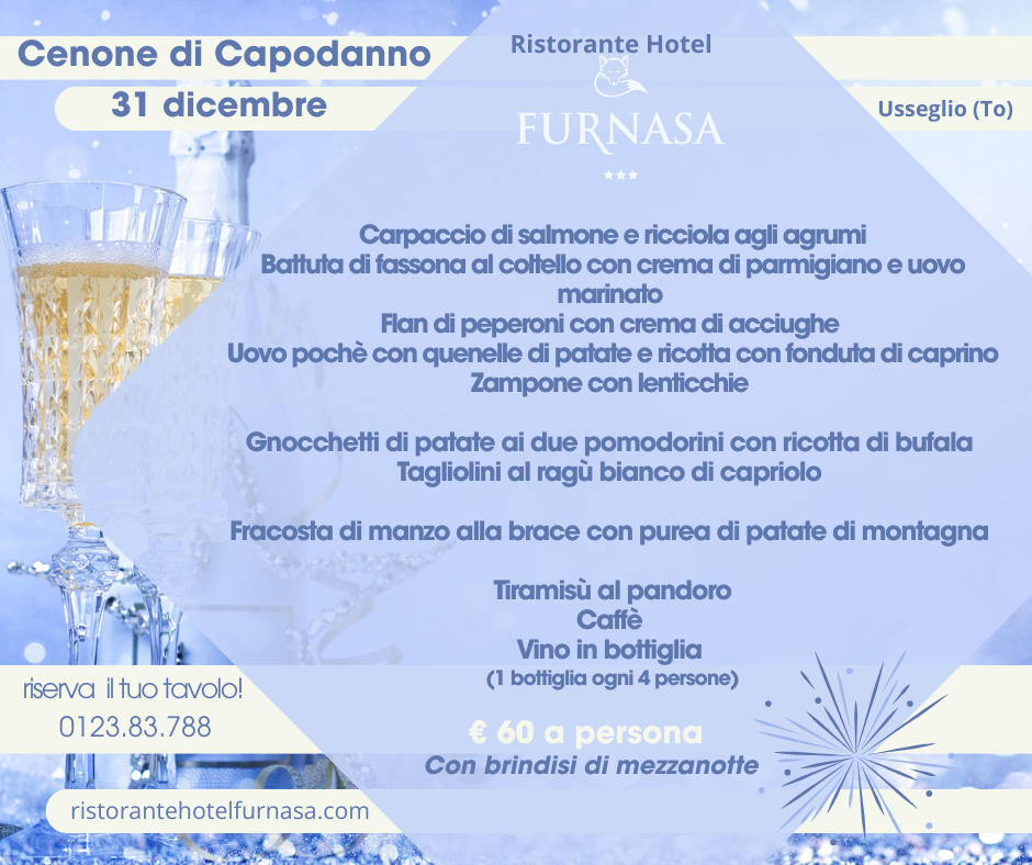 cenone di capodanno con possibilità di covenzione per minimo due notti