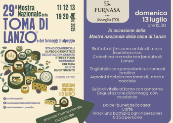 menu mostra nazionale delle toma di lanzo 3 antipasti - 2 primi- 2 secondi dolce,vino e caffè 35 a persona